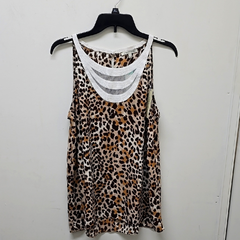 41 HAWTHORN Leopard Print Sleeveless Top - Size L